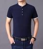 Men's Round Neck Cotton Casual T-Shirt - Solid Color Summer 2025