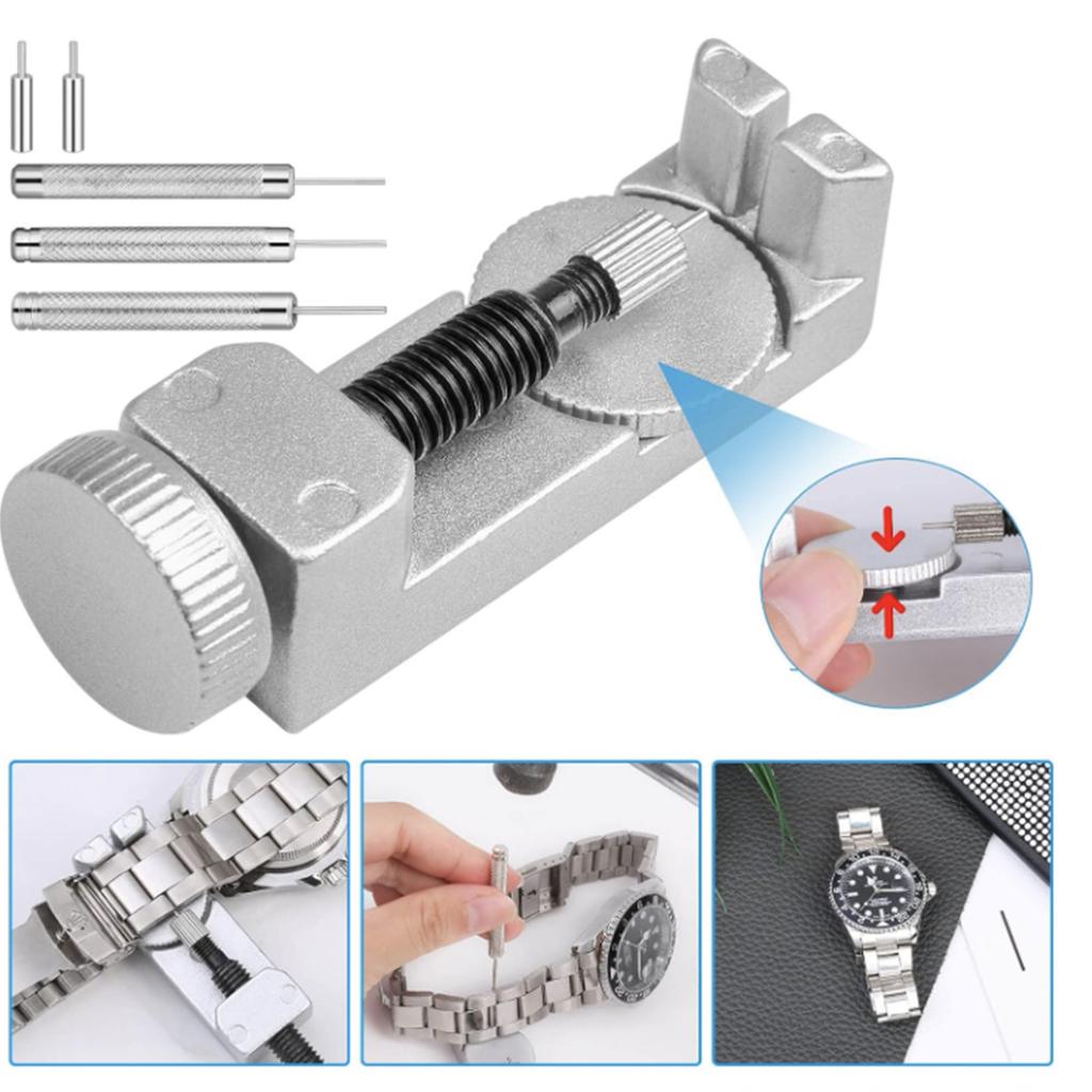 6pcs Set Watch Link Removal Tool Kit with 3 Extra Pins Replacement Watch Resizing Kit for Watch