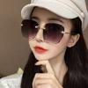 Frameless sunglasses trimmed women's new trendy Internet celebrity retro sunglasses UV protection sunglasses