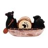Bear Coasters Cute Canoe Rustic Heat Resistance Cup Coasters Table Decoration for Hot and Cold Beverages