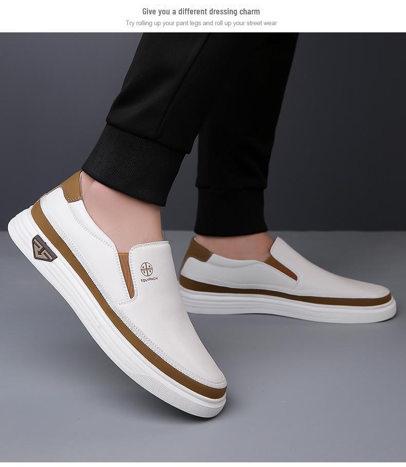 2024 Spring/Summer Men's Soft Leather Slip-On Casual Shoes