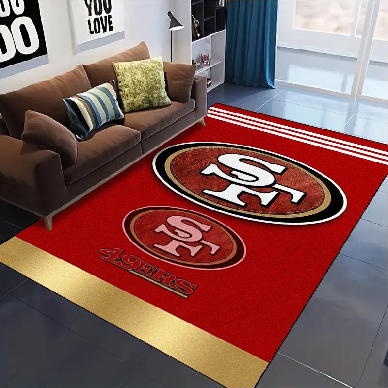Tappeto Tappetino Logo 49ers per Soggiorno Camera da Letto Casa Decorazione Divano, Tappetino Antiscivolo per Giochi Bambini