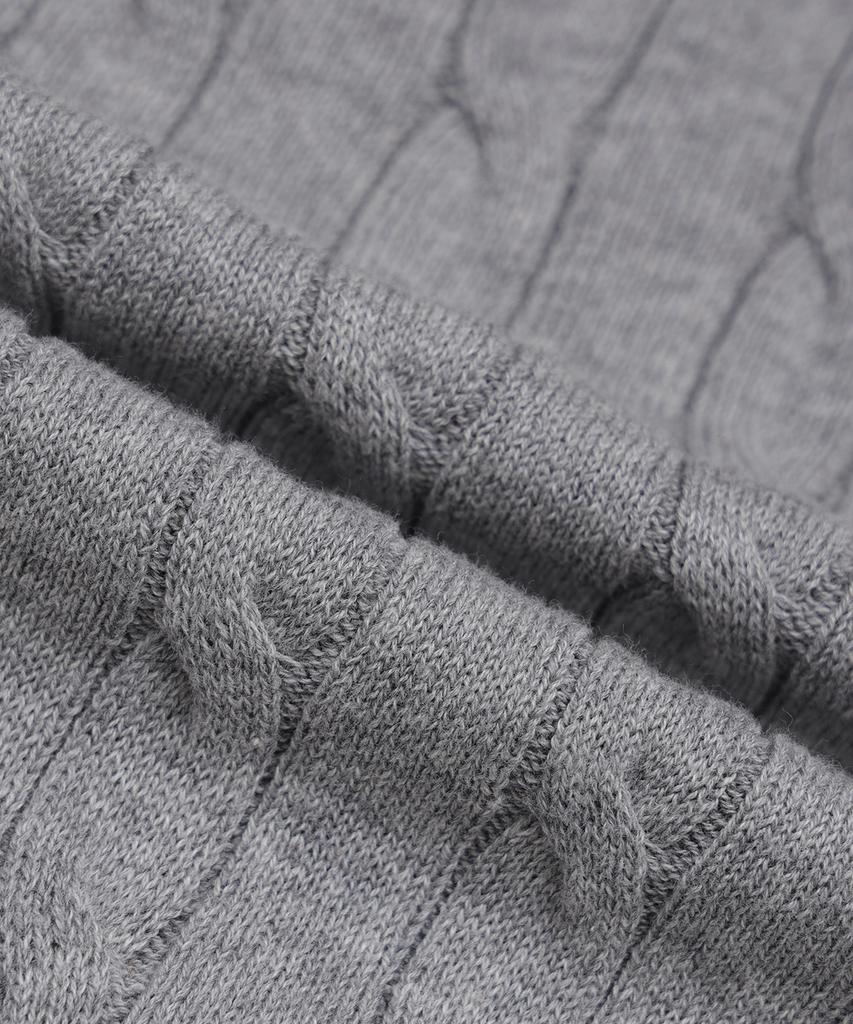 BROOKS BROTHERS Cotton Cable Crew Neck Short Sleeve Sweater (Grey) (Bbwrmo203Awfm)