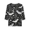 Loose Fit Womens Casual Short Sleeve Top Round Neck Lightweight Comfortable Pullover Shirt with Halloween Themed Print