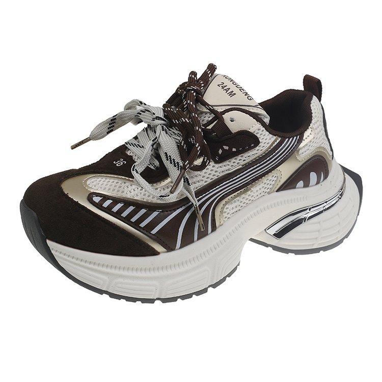 

Platform dad shoes women s spring and autumn 2025 new versatile retro brown niche breathable casual sports shoes children 40 коричневый