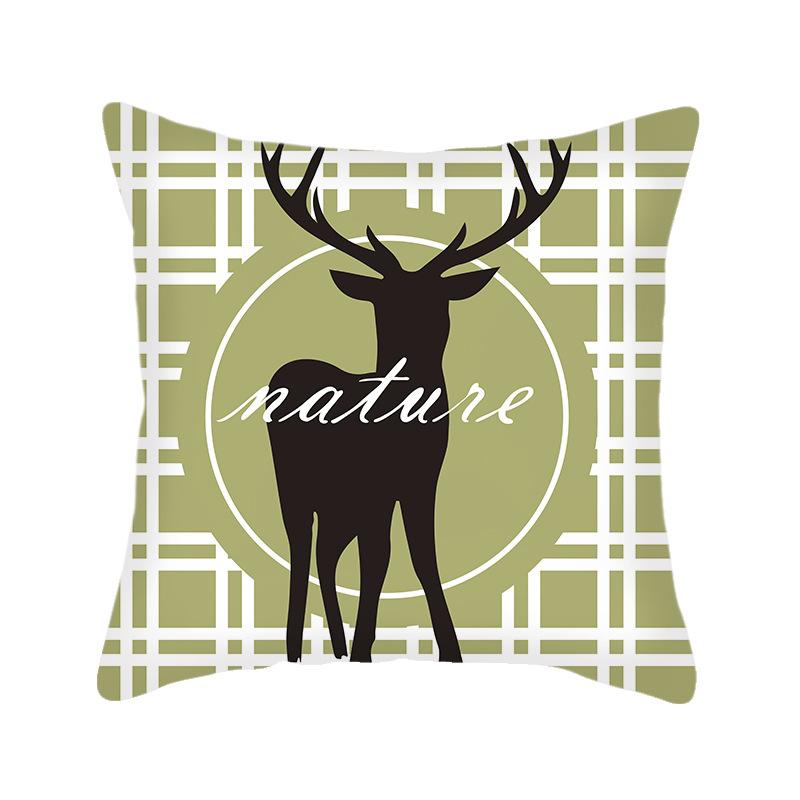 Ins Nordic Style Short Plush Linen Pillowcase Single-sided Printed Cushion Cover Pillowcase