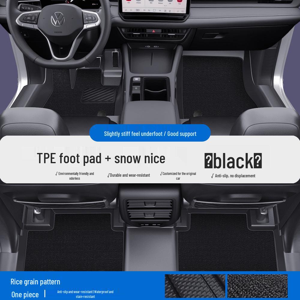 Fits Volkswagen Passat Tayron, New Sagitar, Golf, Phideon ('06+). TPE Floor Mats & Door Sill, Full Coverage