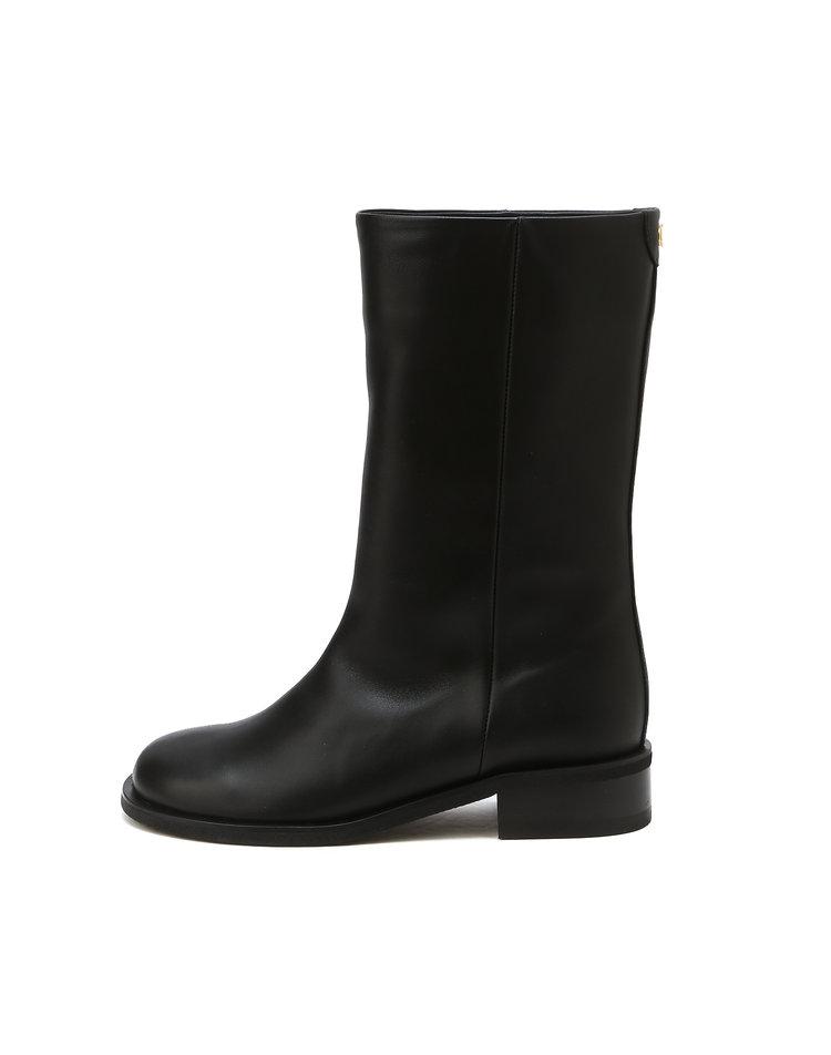 Athe Vanessabruno Black Double A Mid-Calf Boots (Real Leather) Aaso6E600Bk