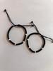 925 Silver Evil Eye Bracelet Set: Black Bead Amulet, Adjustable