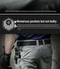Men's Slim Fit Tactical Cargo Pants - Water-Repellent, Military-Style, for Spring/Autumn Outdoor Work and Training.