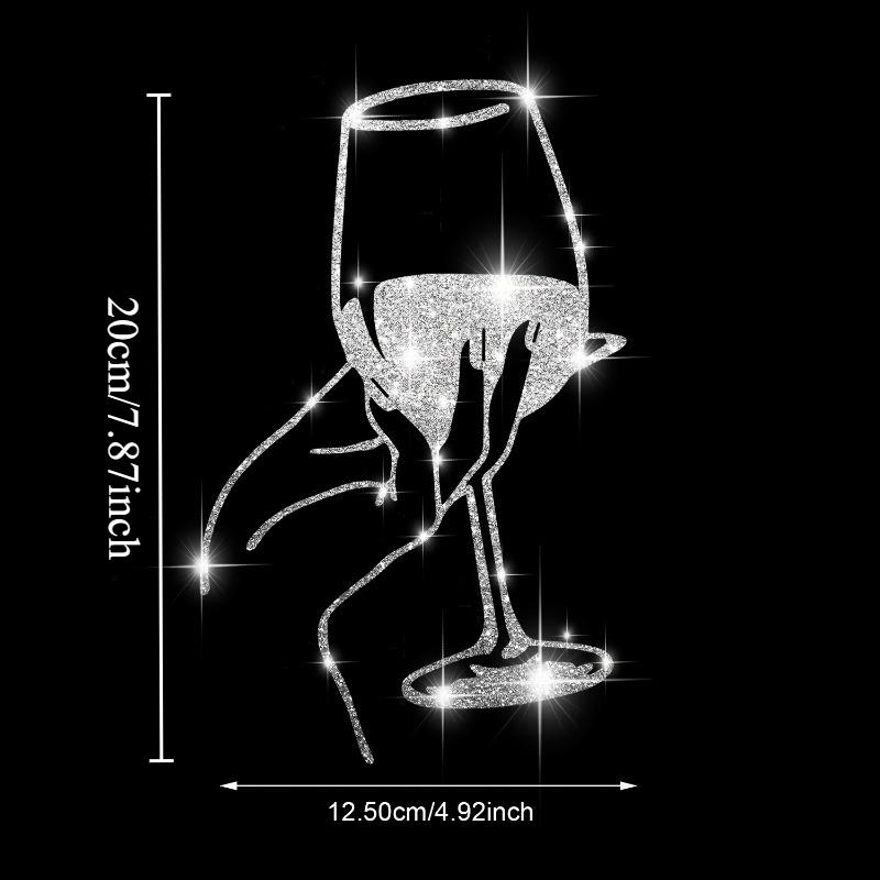 

1PC Imitation Diamond Glitter Fashion Wine Glass Window Glass Stickers Waterproof for Wine Cabinet Doors Bar Decor Vinyl Decals