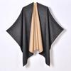 Autumn and winter women's monochrome imitation cashmere front split cape shawl double-sided can be worn warm shawl hot-selling