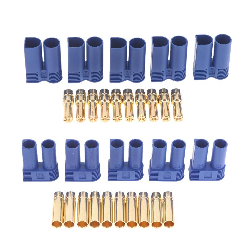 5/10Pcs Male And Female Gold Plated Banana Plug Ec5 Connector Kit For Rc Circuit Male Female Bullet Parts