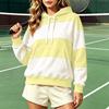Women's Fashion Long Sleeve Striped Casual Hooded Pullover Sweatshirt