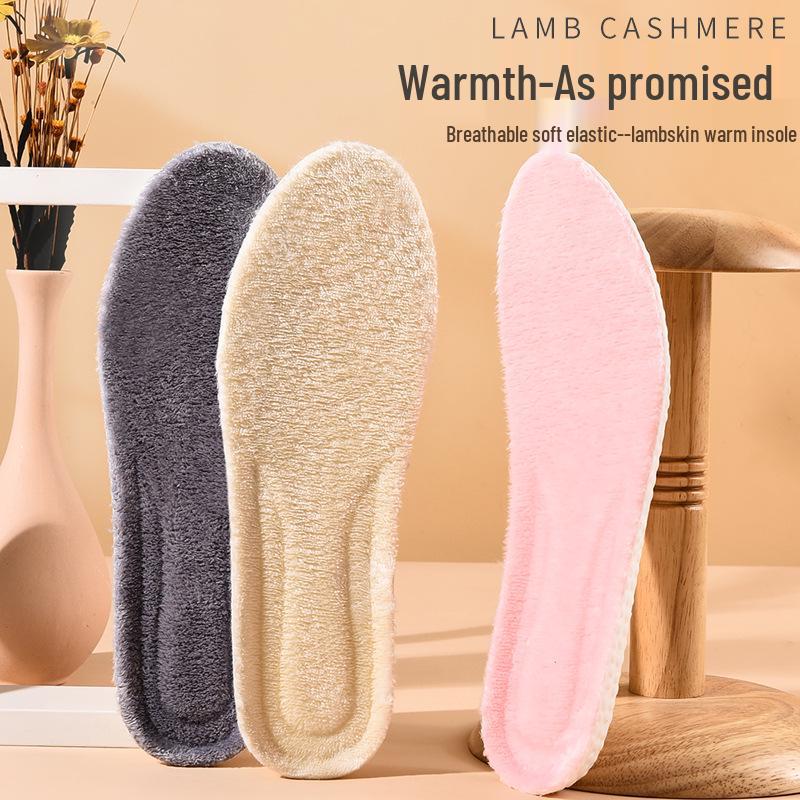 Fleece-Lined Shock-Absorbing Winter Insoles with Massage and Comfort