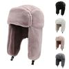 Sombrero de Mujer Color Sólido Hebilla Otoño Invierno Cúpula Cálido con Orejeras para Exteriores