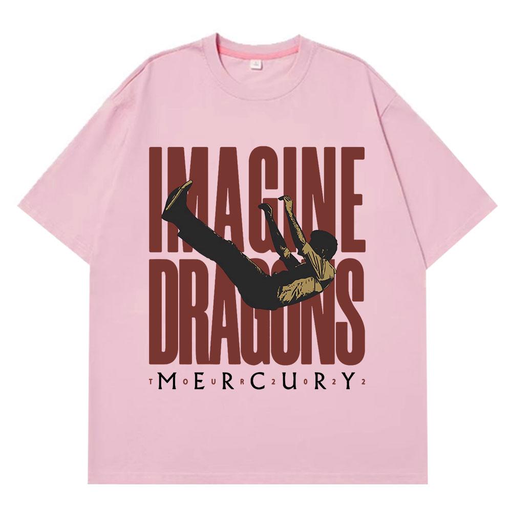 Imagine Dragons Mercury Tour Concert T Shirt Hip Hop Rock Band Tshirt Unisex Women Harajuku Cotton Loose Short Sleeve Top Unisex