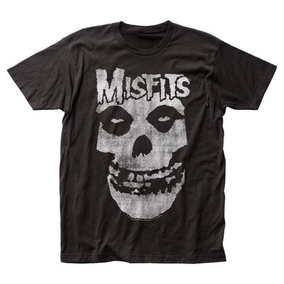T-shirt da uomo The Misfits Teschio Usurato Rock N Roll Punk Classica Nuova Nera Unisex