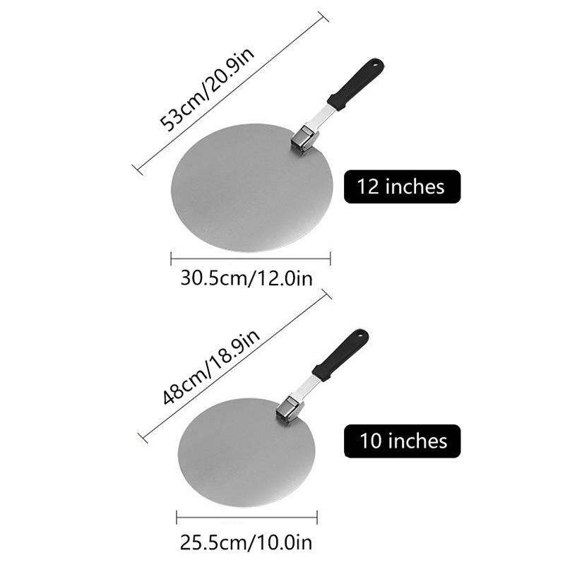 Pizza Shovel Spatula Plastic Handle Foldable Round Stainless Steel Cake Tools Accessories Non-Stick Pastry Paddle Kitchen Baking