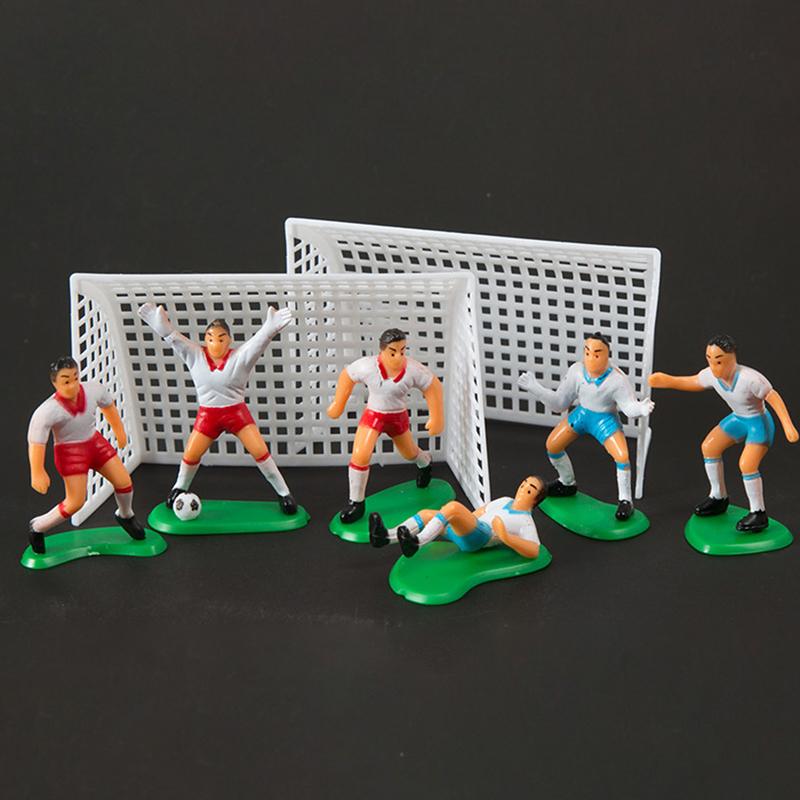 Soccer Ball Goal Player Figurine Cake Toppers Football Cake Decoration For Men Boy Birthday Party Sport Soccer Theme Supplies