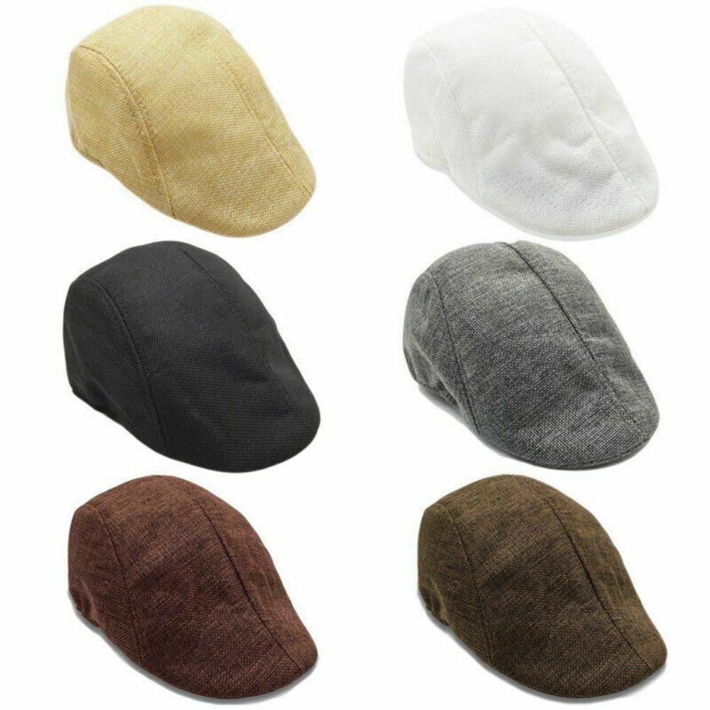 Outdoor Linen Beret Hat Vintage Golf Driving Hat Sun Hat Men Flat Cap