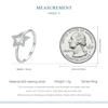 BAMOER 925 Sterling Silver Simple Star Finger Ring Cubic Zirconia for Women Eternity Band Original Design Fine Jewelry