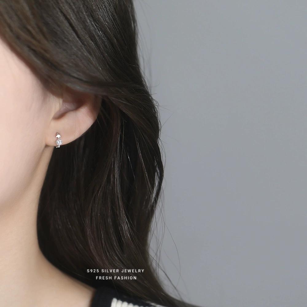 S925 Sterling Silver Geometric Style Ear Cuff Women's Flashy Zircon Star Earrings Hoop Earrings for Women Jewelry YB-XY-171