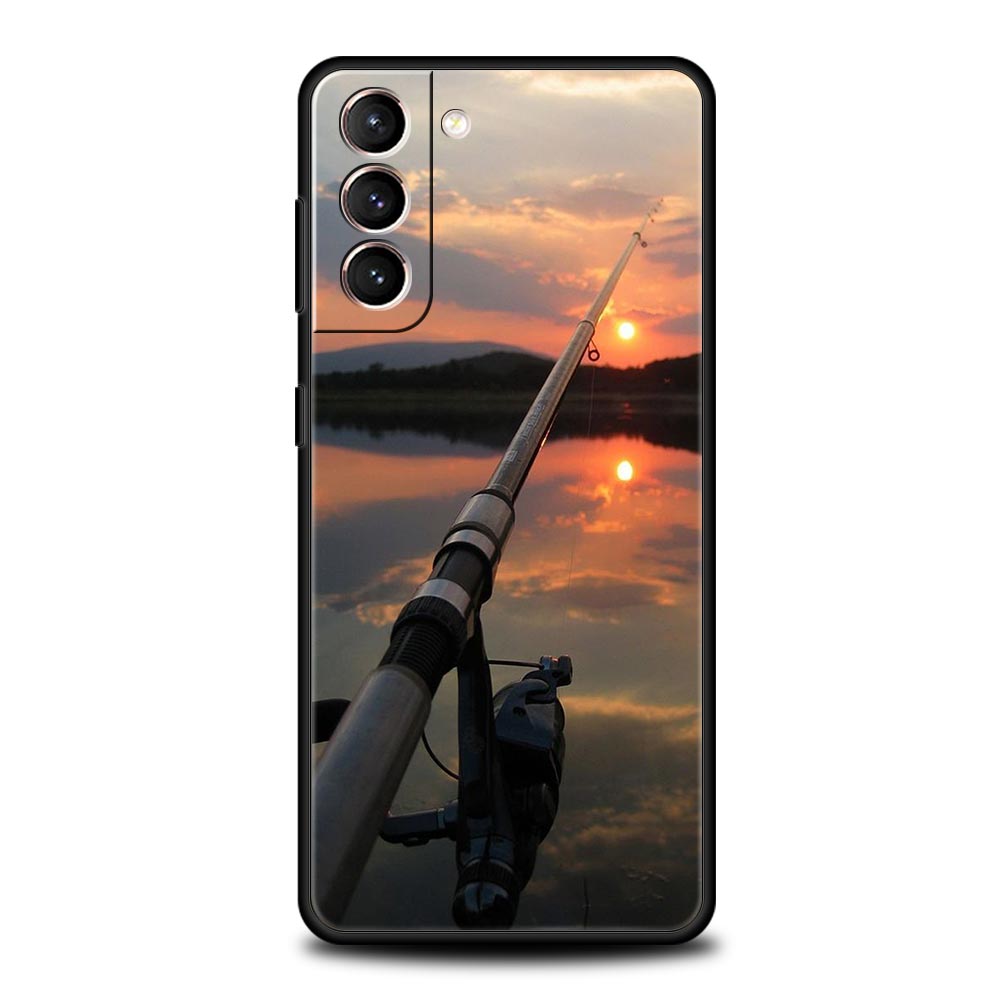 Phone Case For Samsung Galaxy S24 S23 Ultra S22 S21 S20 FE 5G S10 S10E S9 Plus S8 Soft Silicone Black Cover Carp Fishing Fish