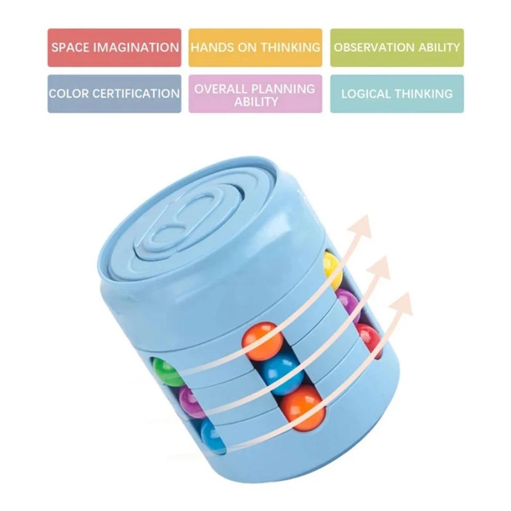 Magic Rotating Beans Puzzle Cube Game Kids Adult Fingertips Fidget Decompression Game Montessori Educational Toys Children Gift