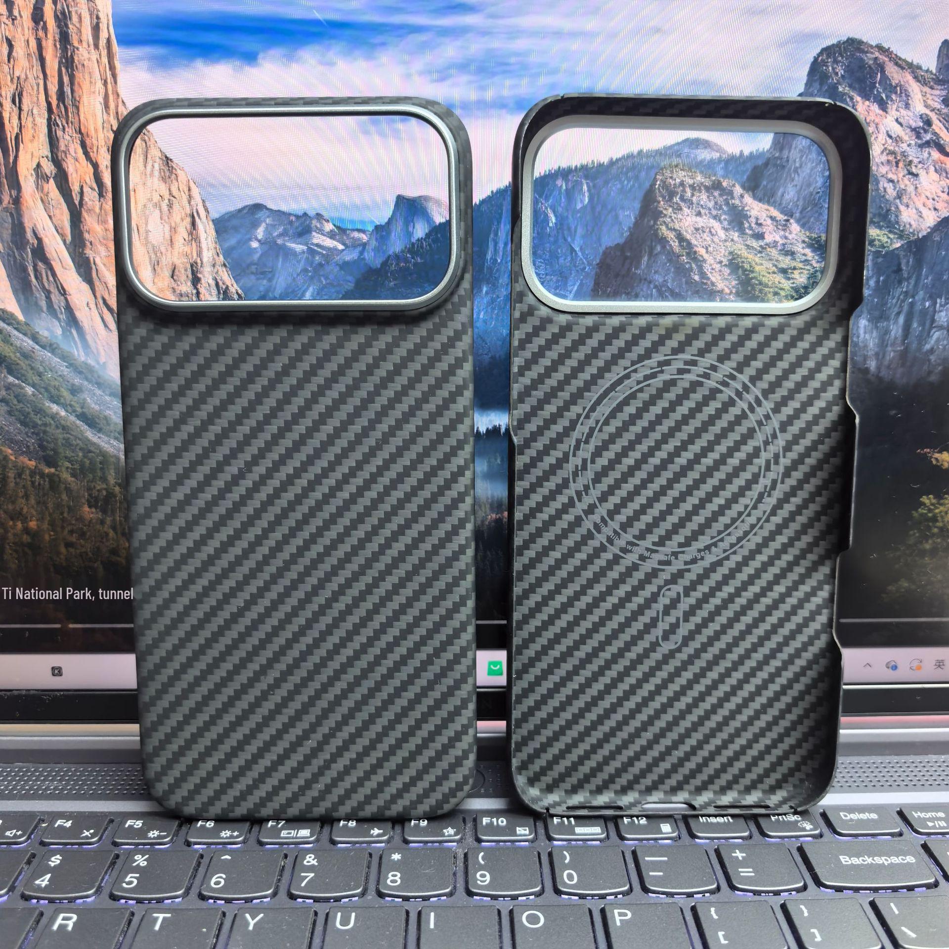 Applicable Kevlar Aramid Ultra-Thin Protective Magnetic Case for Apple 17 Pro Max 17ProMax серый