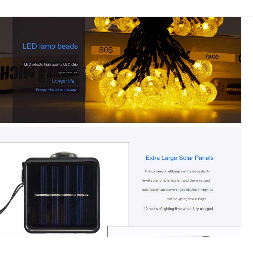 Dış Mekan Güneş Peri Işıkları 60 LED, 11M Dış Mekan Güneş Enerjili Peri Işıkları, 8 Mod Bahçe, Veranda, Balkon, Parti için Dış Mekan Güneş Peri Işıkları