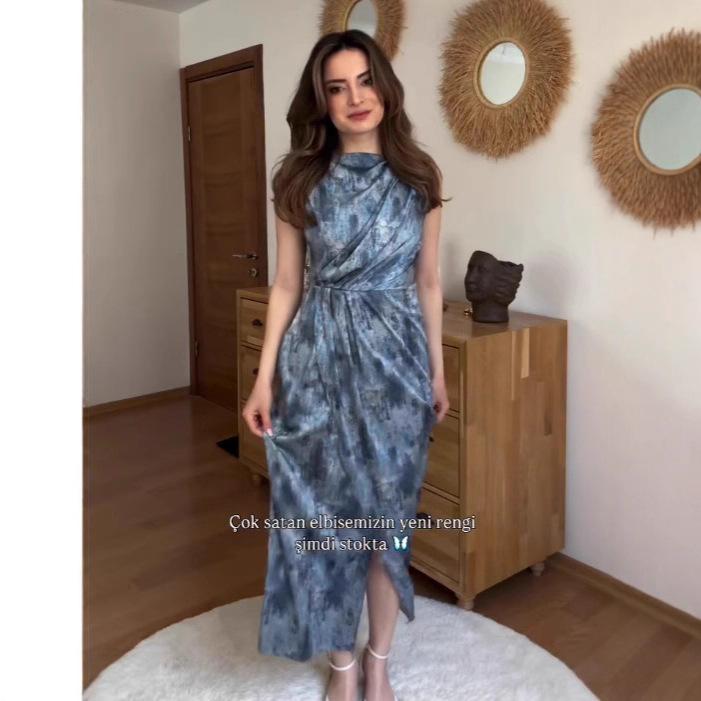 Elegant 2025 European & American Slimming Sleeveless Vest Dress