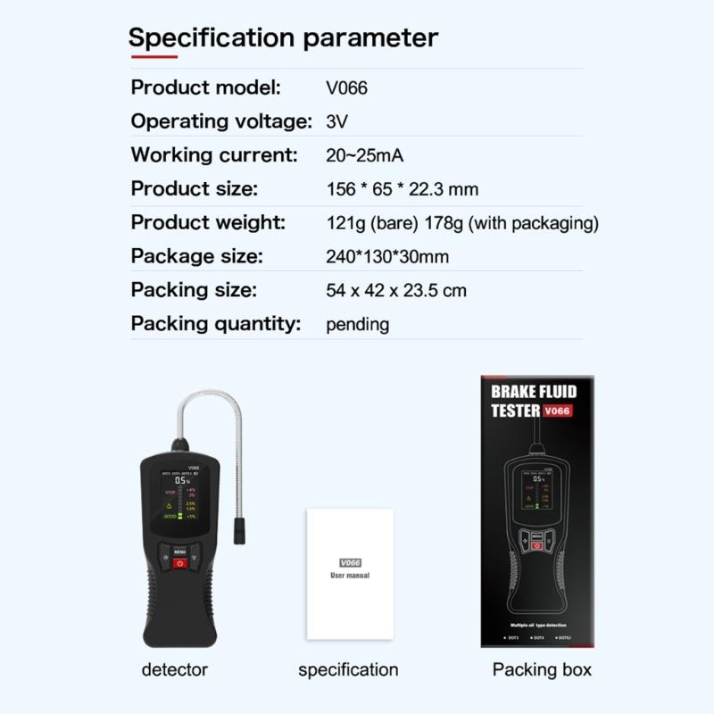 Electronic Brake Fluid Tester Universal Oil Moisture Meter Car Testing Tool 12V