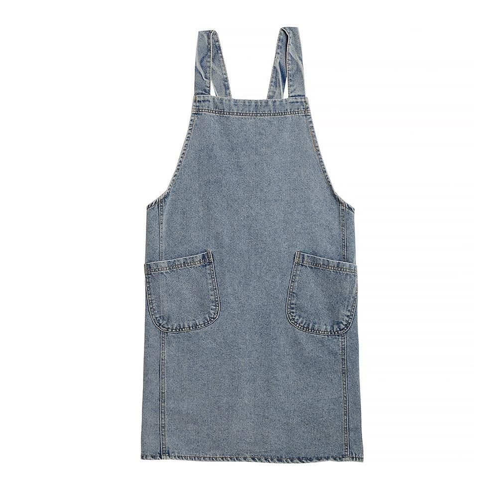 Elegant Kitchen Cooking Apron Oil-Proof Artist Flower Shop Apron Ladies Denim Apron  Restaurant Use