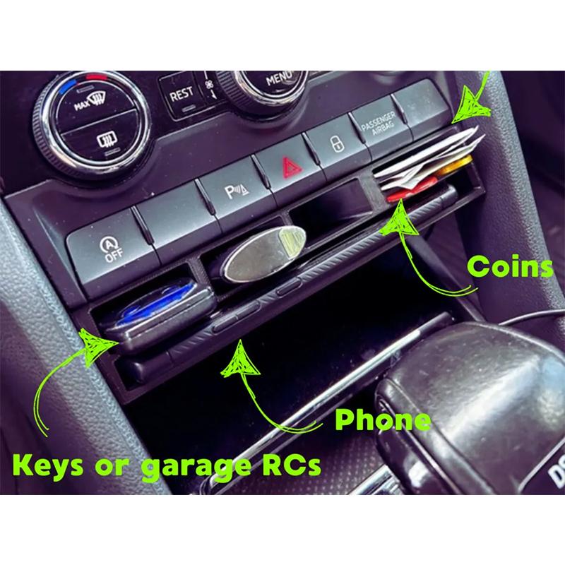 ABS Car Center Console Storage Compartment Multiple Intervals Box Automobile Storage Tool For Skoda Kodiaq Karoq 2017-2022 2023