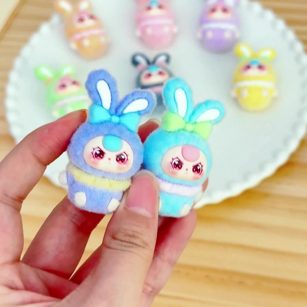 8pcs/Set Baby Three Figure Toy Mini Rabbit Figurine Desktop Decoration Model Ornaments Toys Boys Girls Christmas Gifts