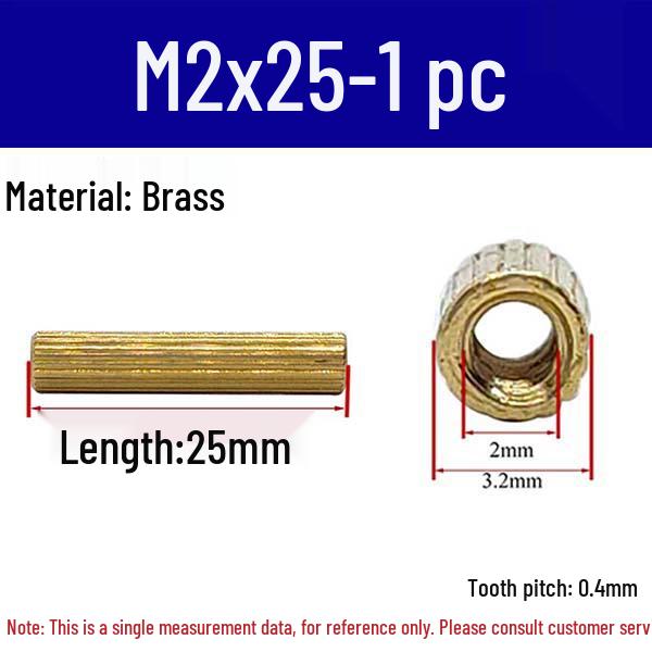 Brass M2 Round Double-Pass Knurled Copper Pillar Screw for Camera Security