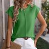 Women's Casual Solid Color O-Neck Short Sleeve Top for Spring/Summer