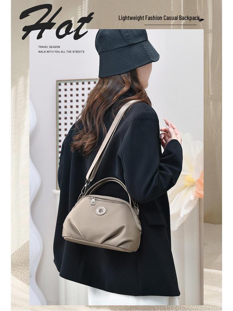 Vielseitige Damen Nylon Handy- & Umhängetasche - Großes Fassungsvermögen, Unifarbe, Schlichtes Crossbody-Design