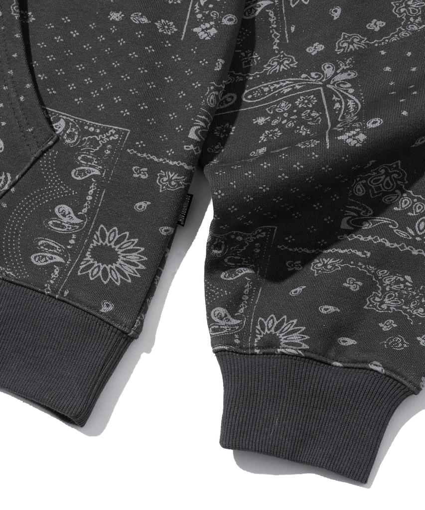 Paisley Pattern Hoodie - Black