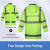 High-Speed Reflective Winter Cotton-Padded Raincoat & Pants Set for Outdoor Use