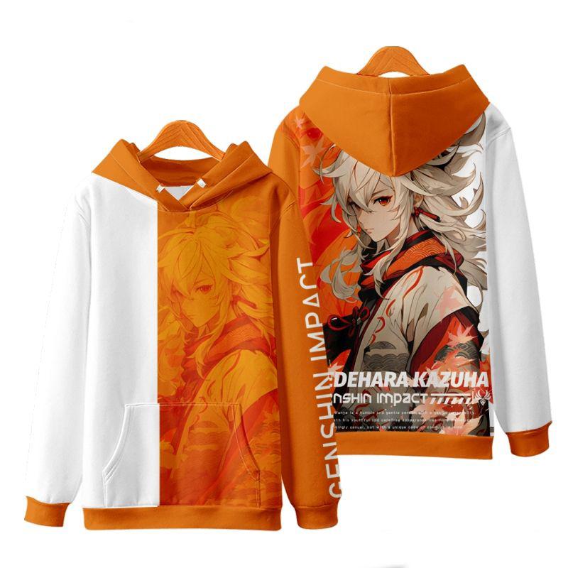 Game Genshin Impact Kazuha Cosplay Hoodies Male 3D Print Anime Sweatshirts Men Women Tracksuit Pullovers Coat Y2k Men's Clothing