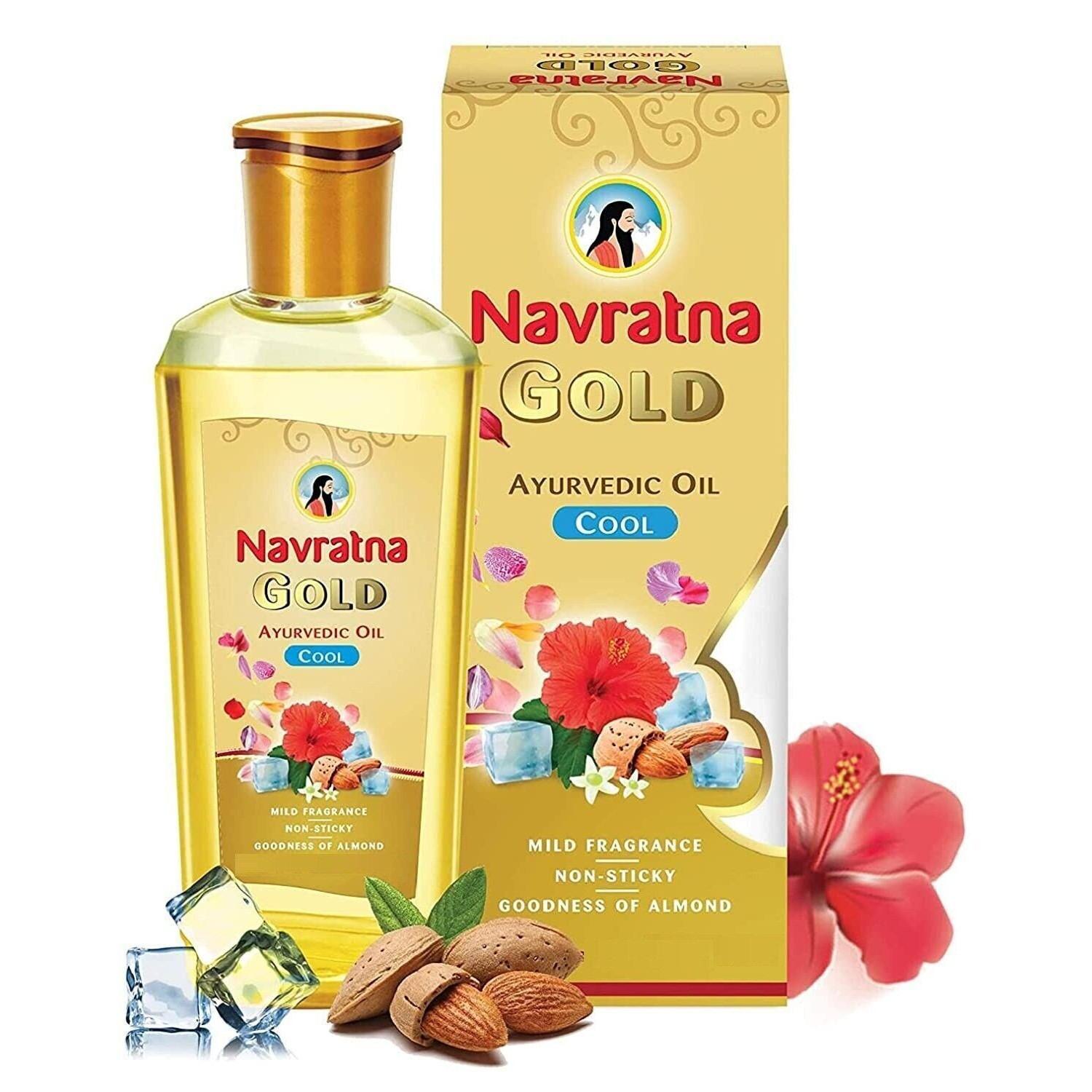 Navratna Gold Herbal Ayurvedic Cool Oil For All Hair Types 300ml IA3804 2%