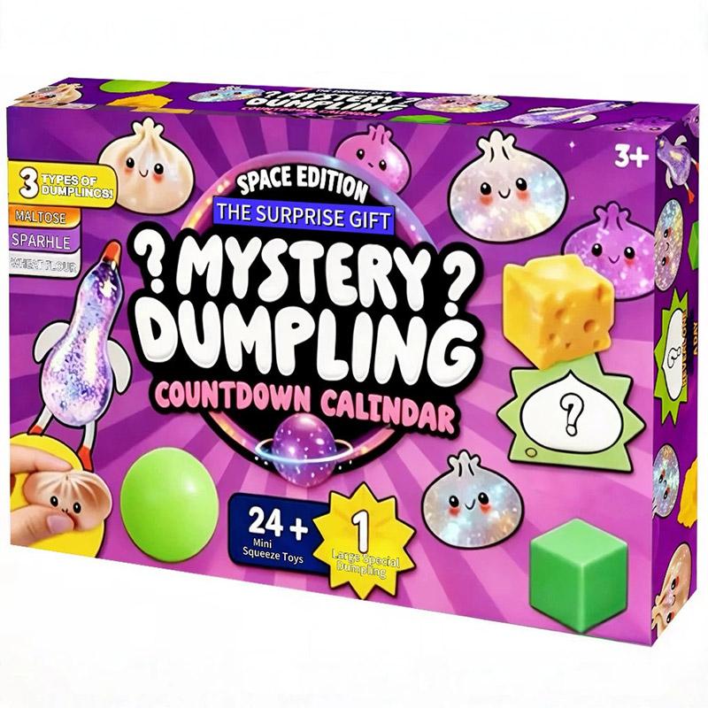 Squishy Gedämpfte Brötchen Quetschspielzeug Box-Set Adventskalender 24 Tage Mystery Bun Countdown-Box Langsam aufsteigendes Knödel Fidget Toy