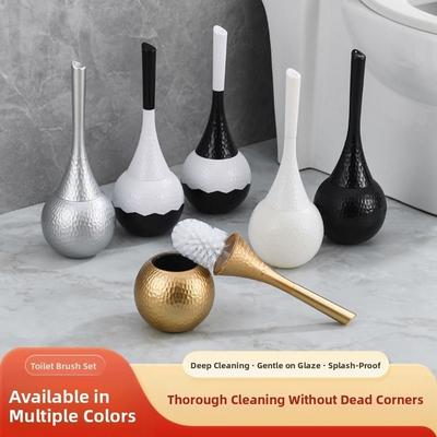 Light Luxury Toilet Brush Set Detachable Head Exquisite Vertical Toilet Brush Holder Ergonomic Non-Scratch