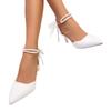 Baotou Sandals Women's New Bow High Heels One-word Buckle Hollow Pointed Temperament Sandals Women