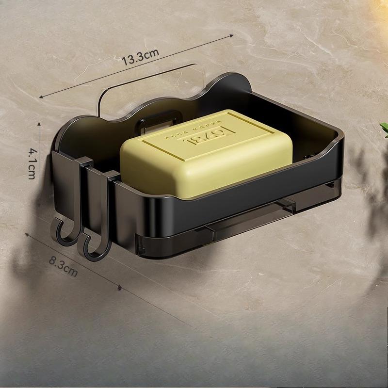 

Настенная мыльница для ванной комнаты Двухслойная мыльница для стекания воды, Настенная полка для хранения мыла для домашней ванной комнаты чёрный