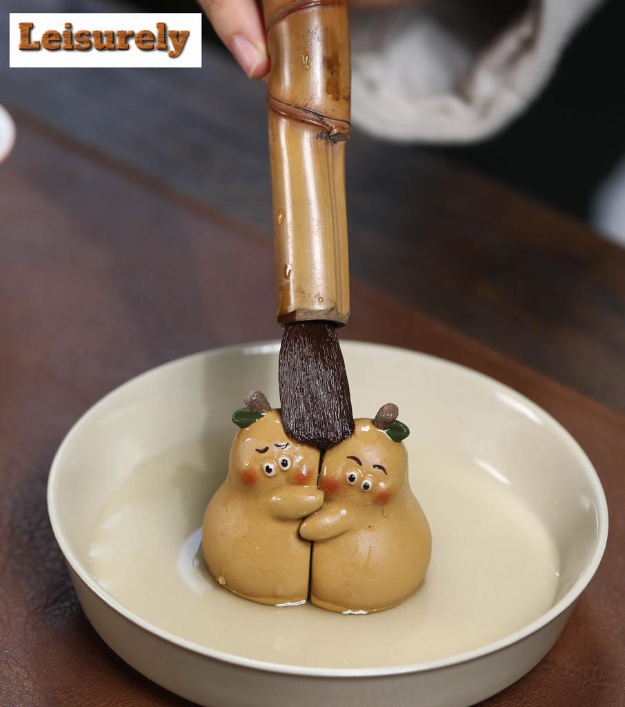 Cartoon Birnenpaar Zisha Teehaustier Yixing Lila Sand Tee Figur Spielzeug Teezeremonie Ornamente Teestatue für Teeservice Handwerk