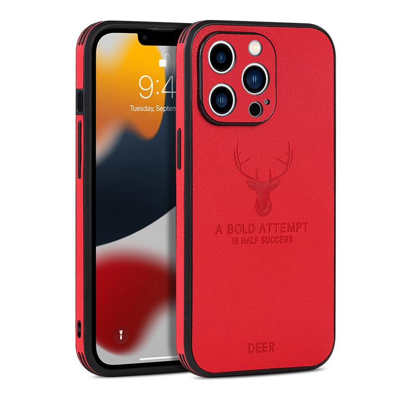 Luxury Business Leather Bumper Case For iPhone 15 14 13 12 11 Pro Max Mini XR XS X 8 7 Plus SE Shockproof Soft Deer Cover Funda