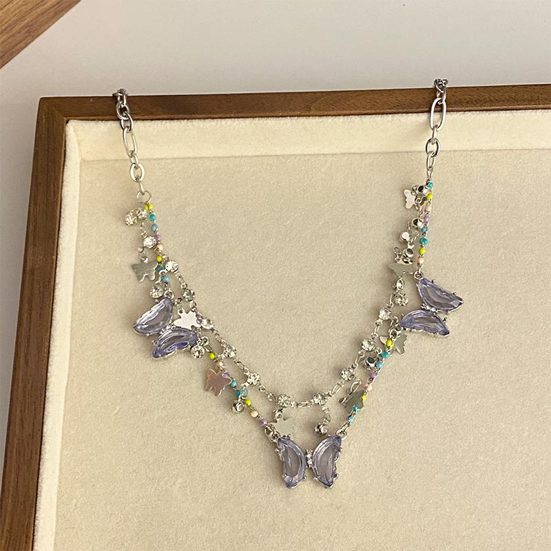 Collier de bonbons Y2K pour femmes et filles, ras du cou mignon et doux, chaîne courte colorée en perles tissées à la main